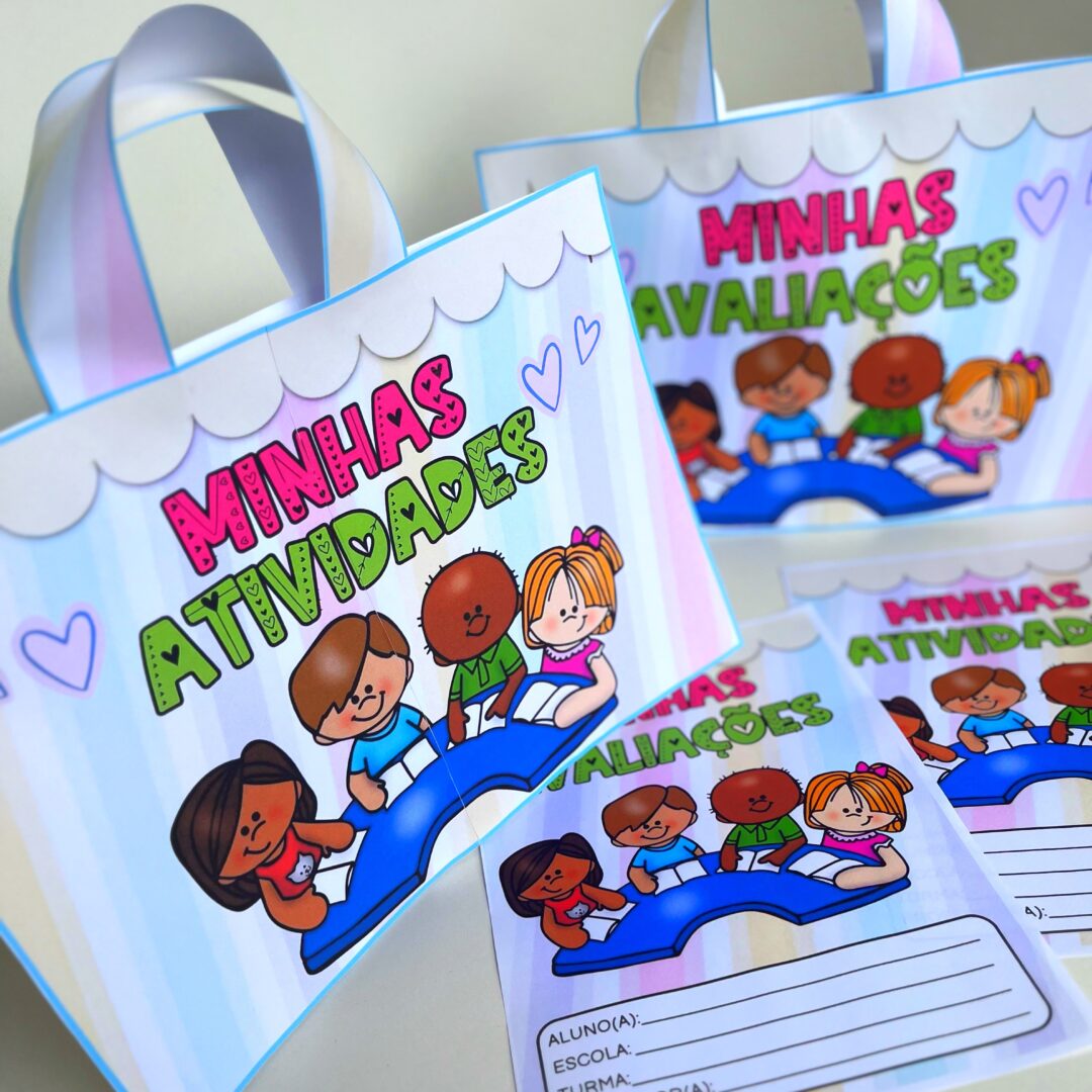 Kit sacolas e capas para avaliações e atividades