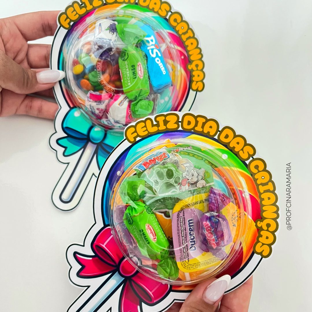 Cartão pirulito dia das crianças