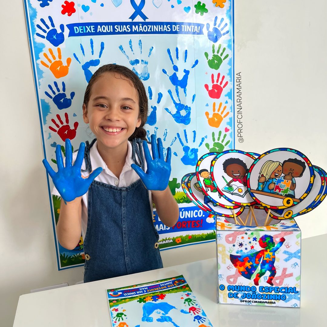 História na caixa O MUNDO ESPECIAL DE JOÃOZINHO + Banner pintura coletiva