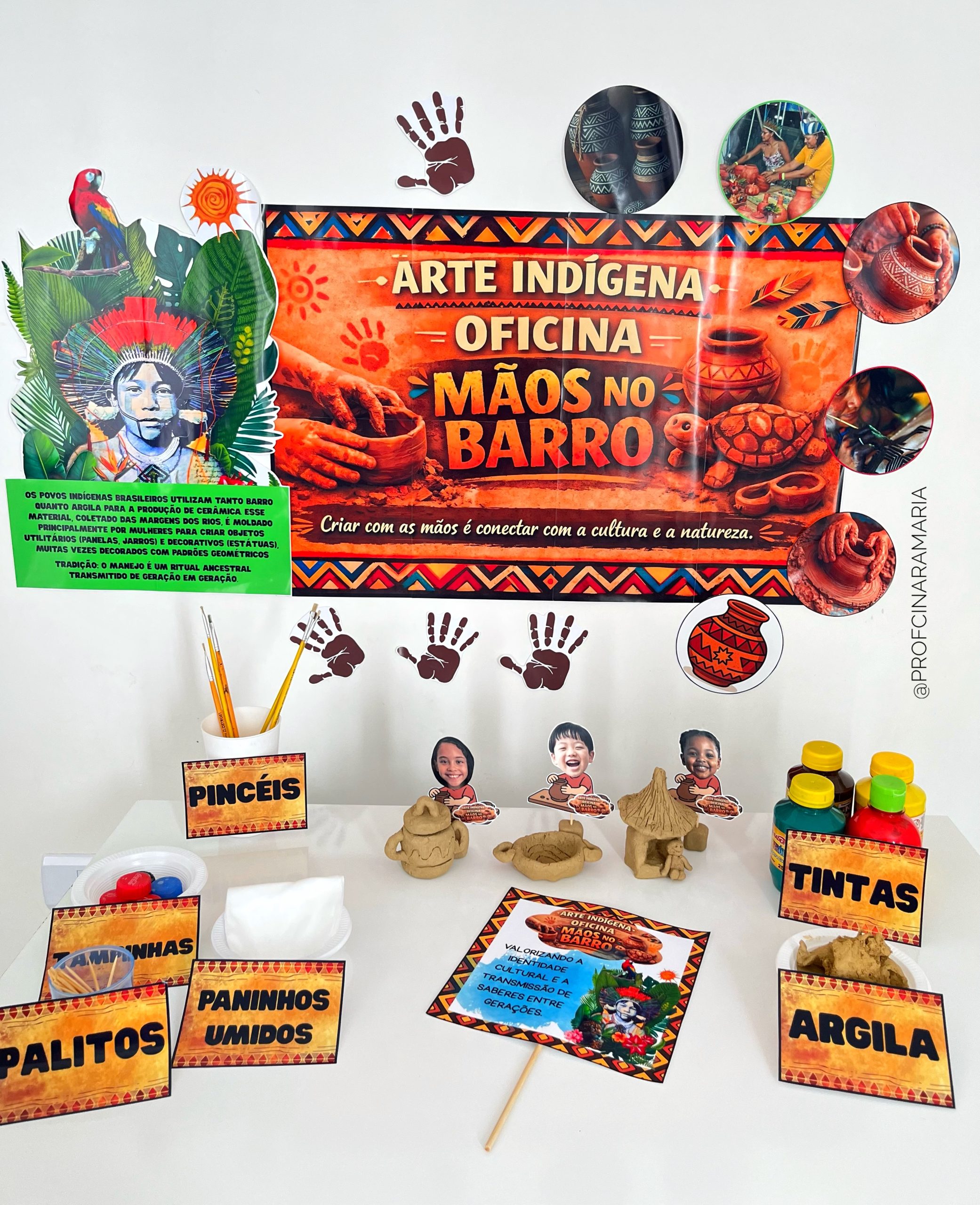 Arte Indígena: Oficina mãos no barro