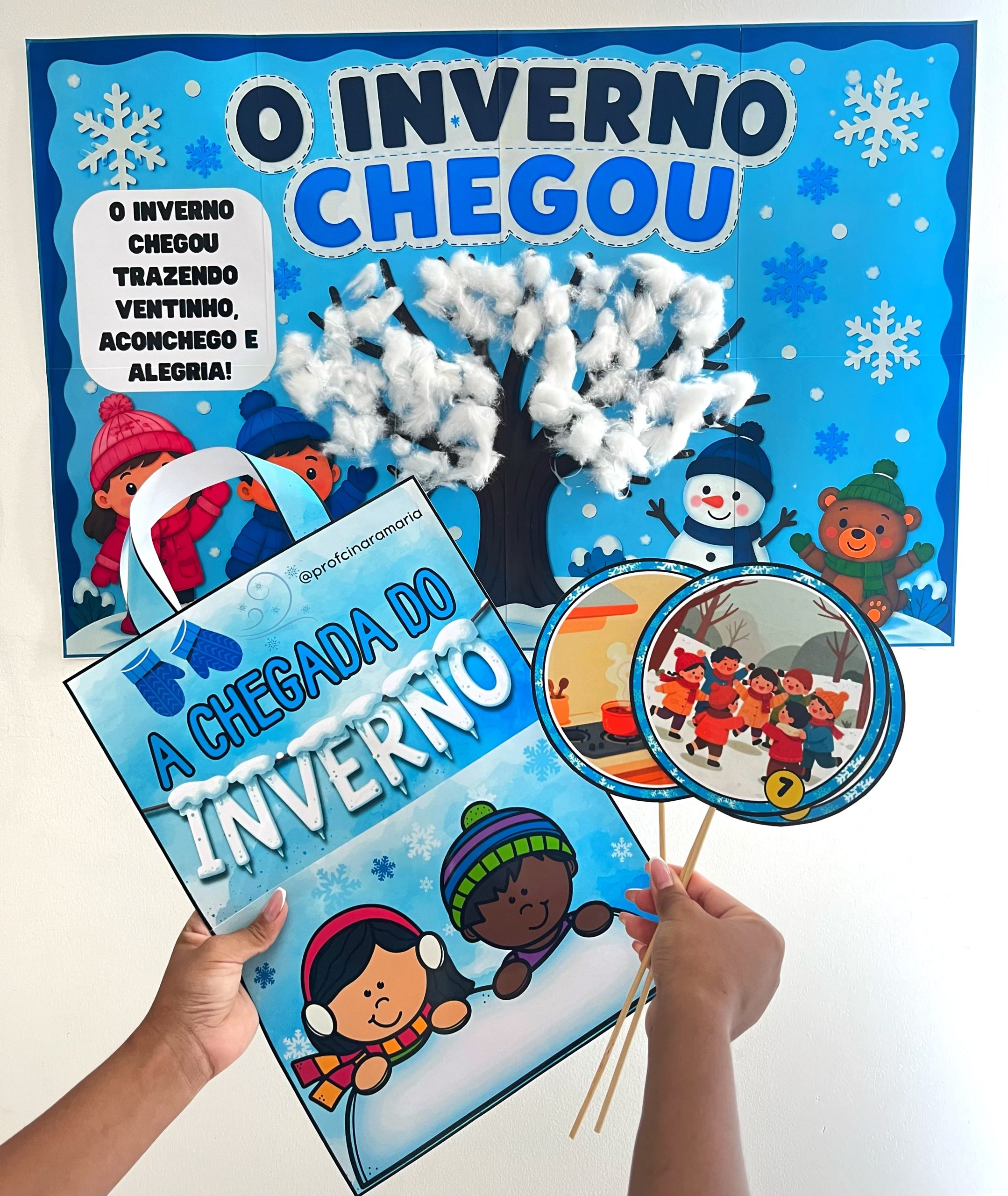 História na sacola A CHEGADA DO INVERNO + Banner colagem coletiva